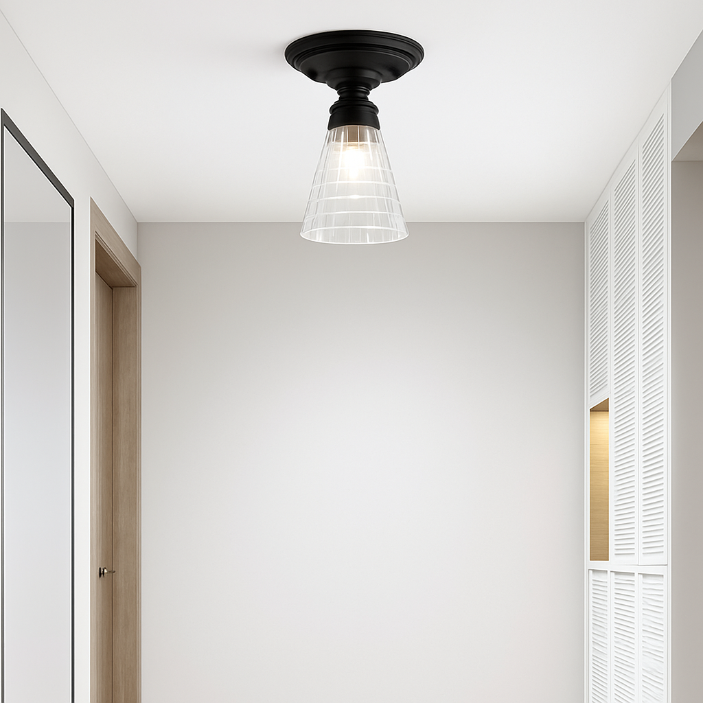 plafonnier rétro américain avec couvercle en verre pour décoration créative - vue 3 sur 18