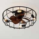 plafonnier rétro avec ventilateur et lumière design moderne
