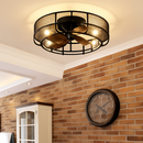 plafonnier rétro avec ventilateur et lumière design moderne