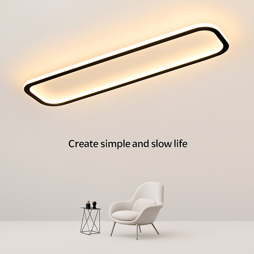 plafonnier rectangulaire moderne à leds lumière créative - vue 3 sur 10