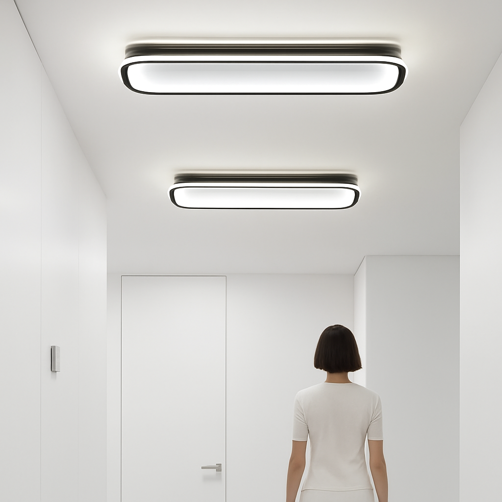 plafonnier rectangulaire moderne à leds lumière créative - vue 4 sur 10