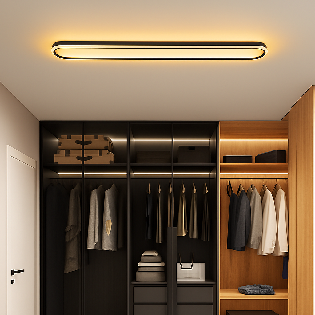 plafonnier rectangulaire moderne à leds lumière créative - vue 5 sur 10