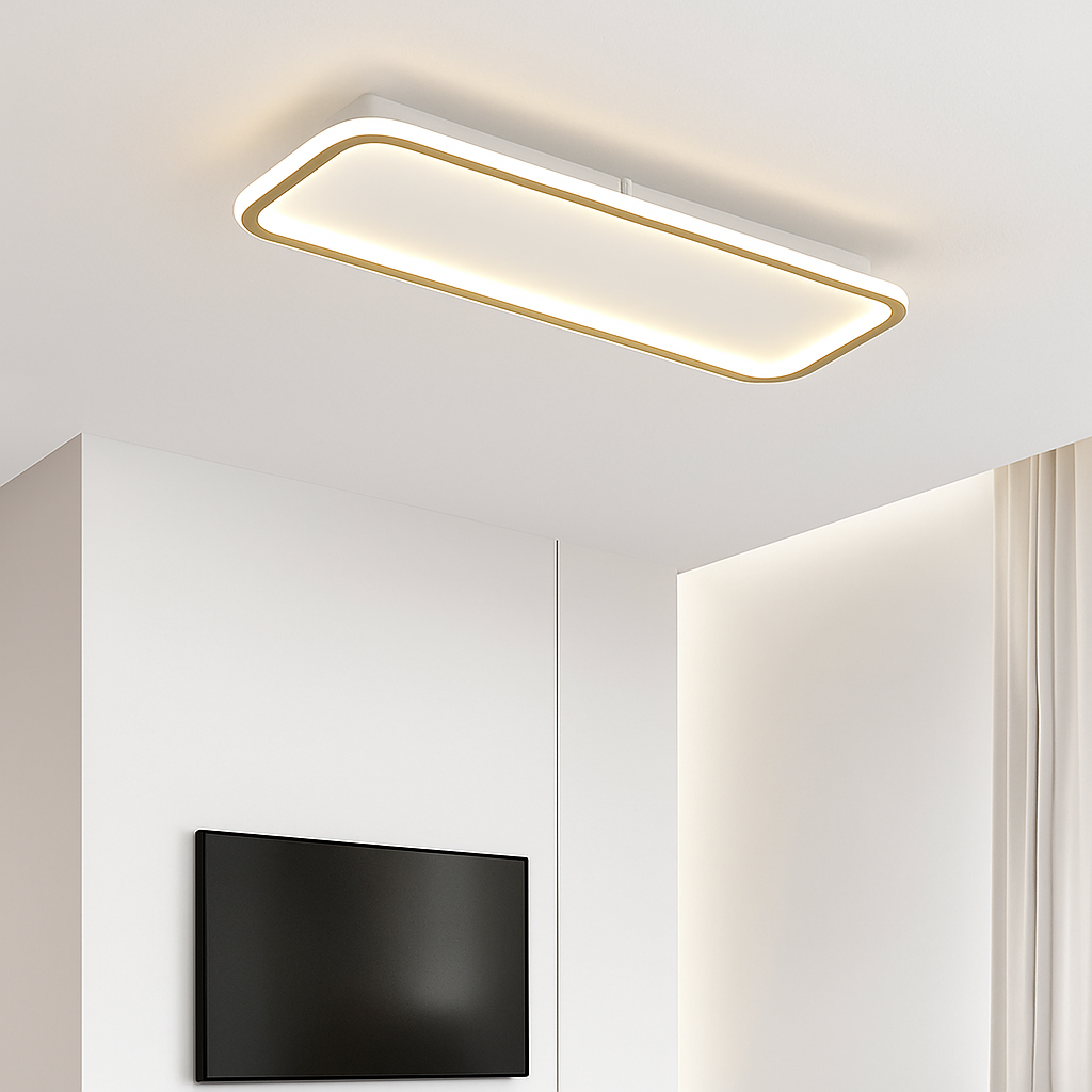 plafonnier rectangulaire moderne à leds lumière créative - vue 6 sur 10