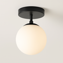 Plafonnier rond boule verre laiteux