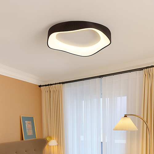Plafonnier rond en bois au design moderne - vue 3 sur 14
