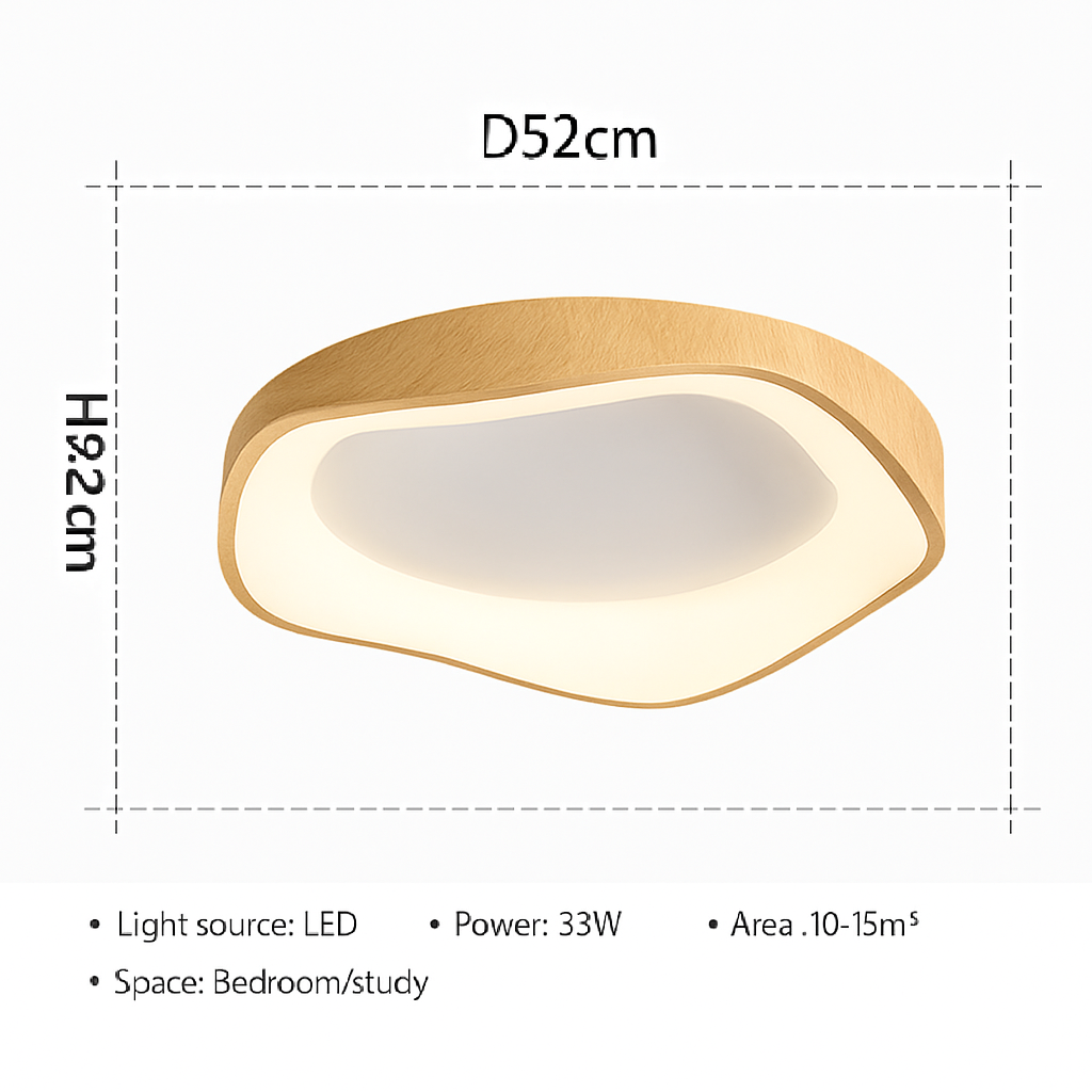 Plafonnier rond en bois au design moderne - vue 4 sur 14