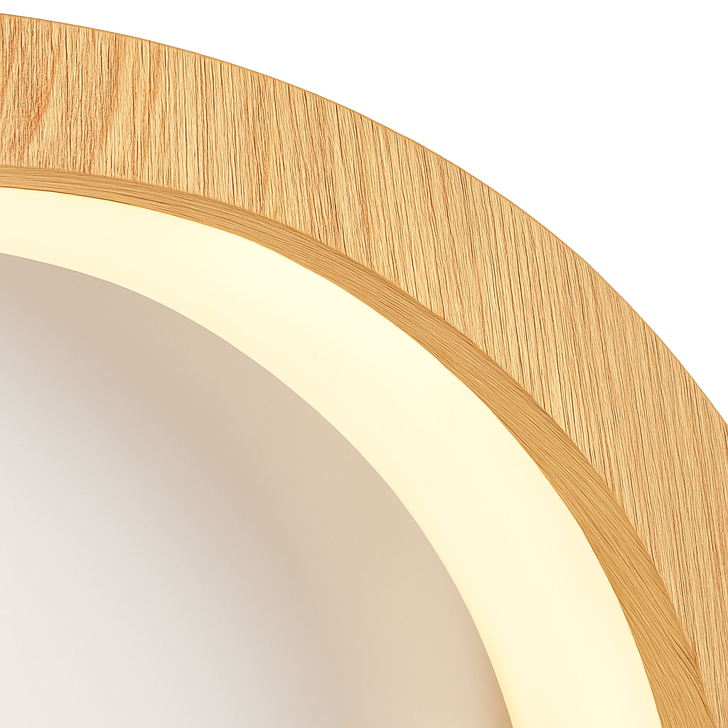 Plafonnier rond en bois au design moderne - vue 5 sur 14