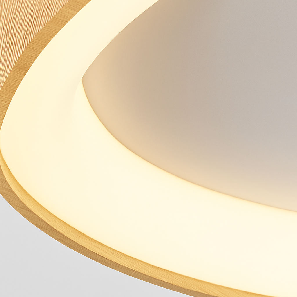 Plafonnier rond en bois au design moderne - vue 6 sur 14