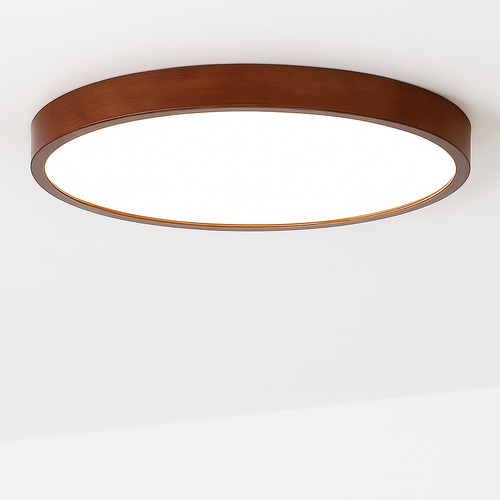plafonnier rond en bois style nordique pour intérieur moderne - vue 4 sur 6