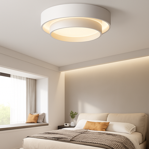 Plafonnier rond moderne led Art plafonnier Studio cuisine chambre allée balcon couloir blanc plafonnier design - vue 3 sur 8