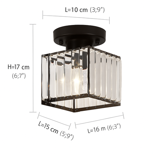 Plafonnier rond ou carré en cristal de verre Luxury - vue 11 sur 11