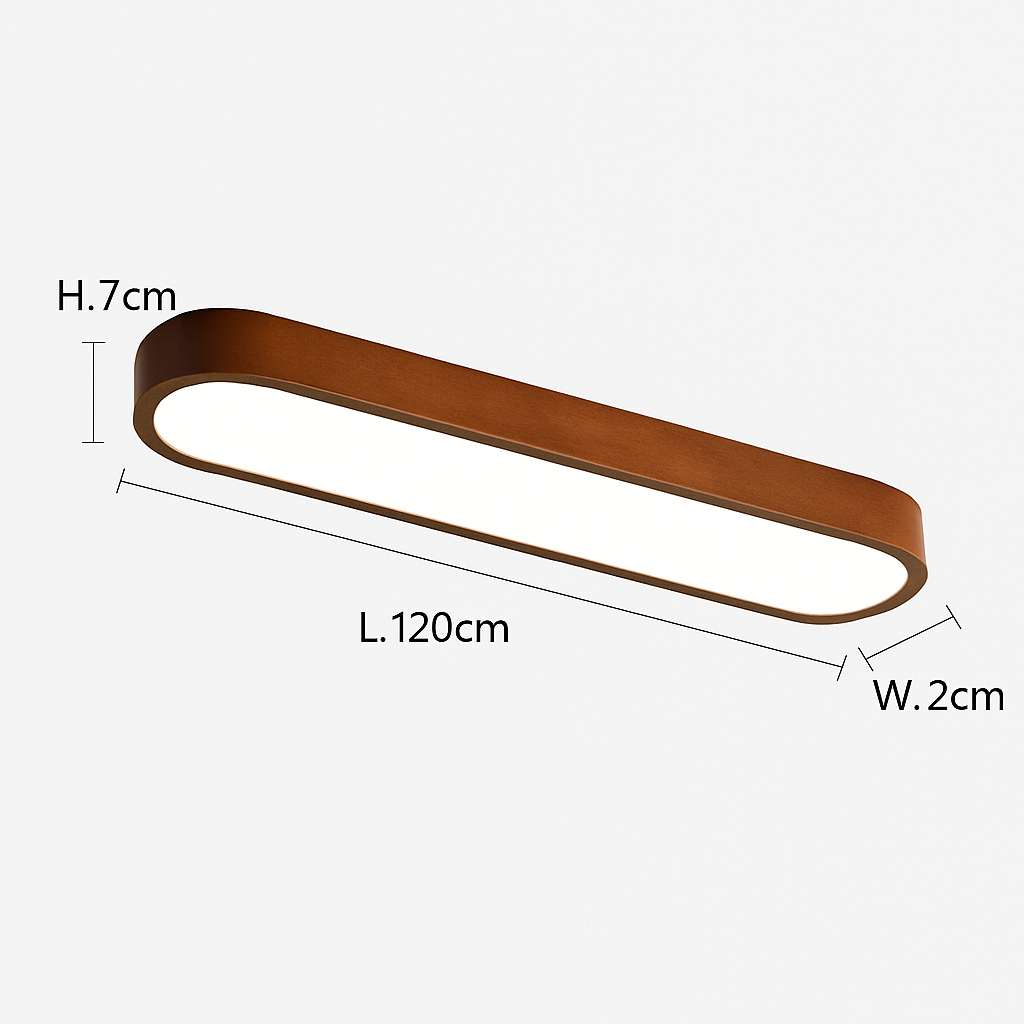 Plafonnier scandinave LED rectangulaire angles ronds Agara - vue 11 sur 11