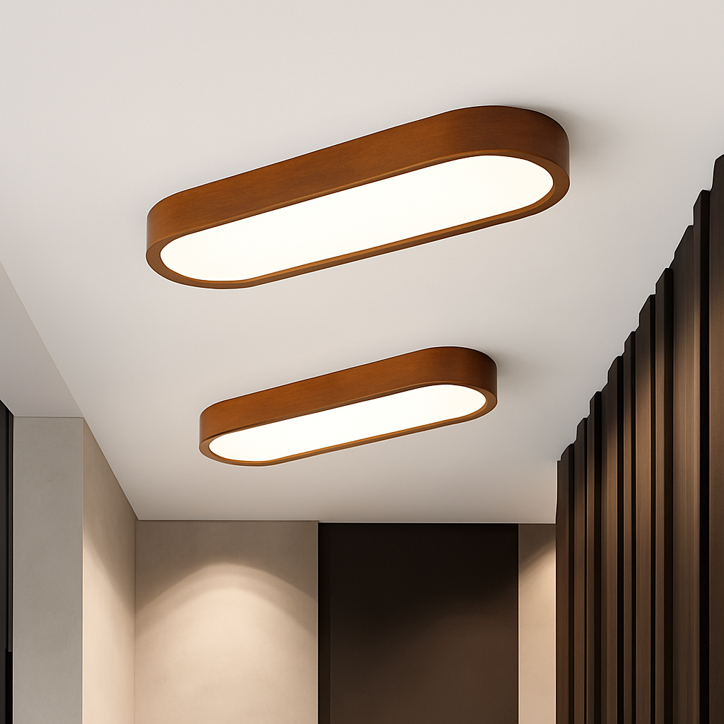 Plafonnier scandinave LED rectangulaire angles ronds Agara - vue 4 sur 11