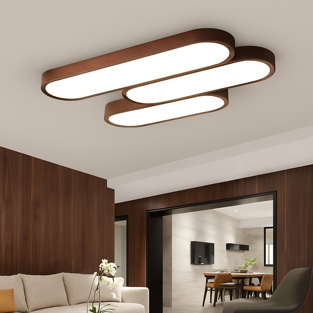 Plafonnier scandinave LED rectangulaire angles ronds Agara - vue 5 sur 11