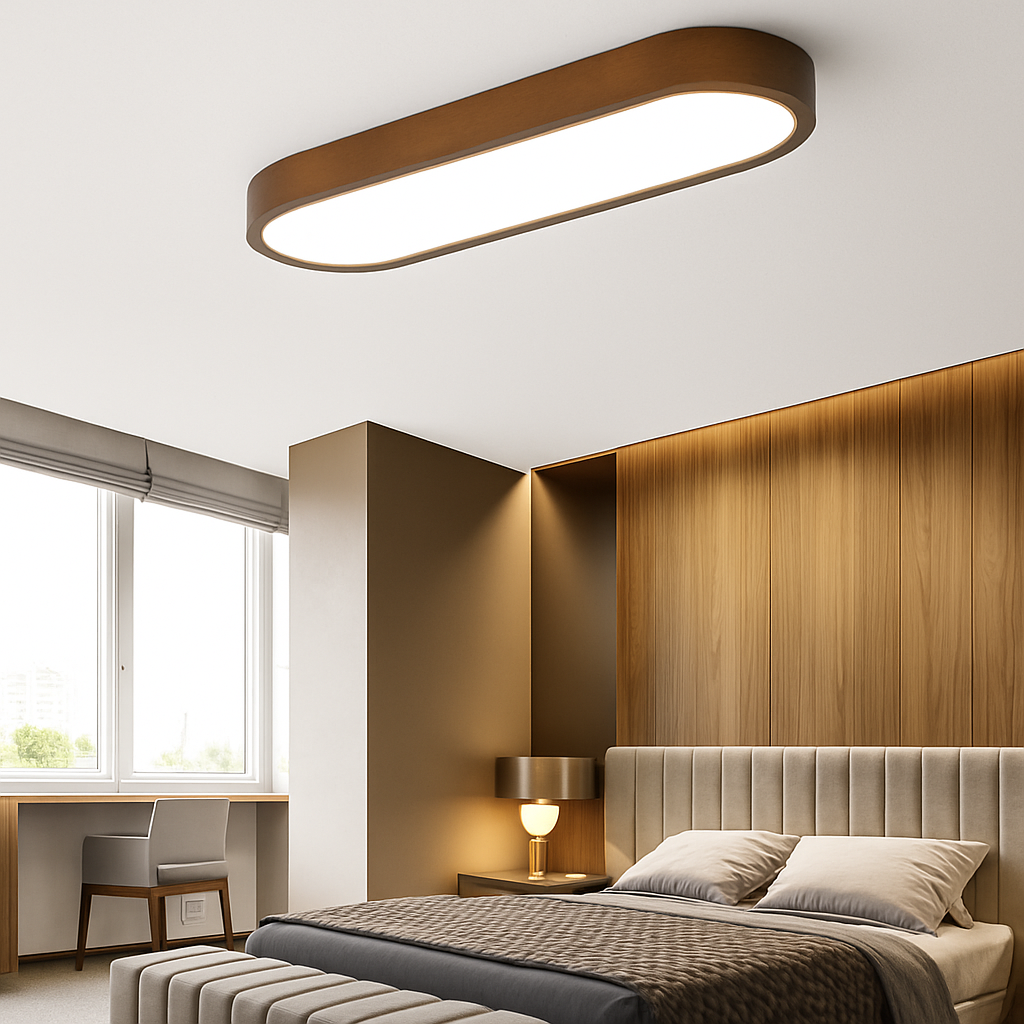 Plafonnier scandinave LED rectangulaire angles ronds Agara - vue 6 sur 11