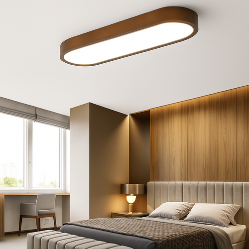 Plafonnier scandinave LED rectangulaire angles ronds Agara - vue 6 sur 11