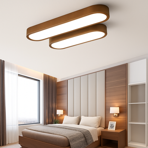 Plafonnier scandinave LED rectangulaire angles ronds Agara - vue 8 sur 11
