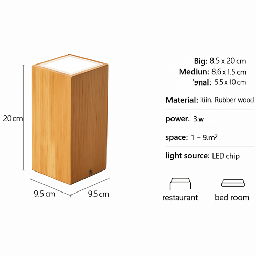 Plafonnier spot à LED cube en bois - vue 5 sur 5