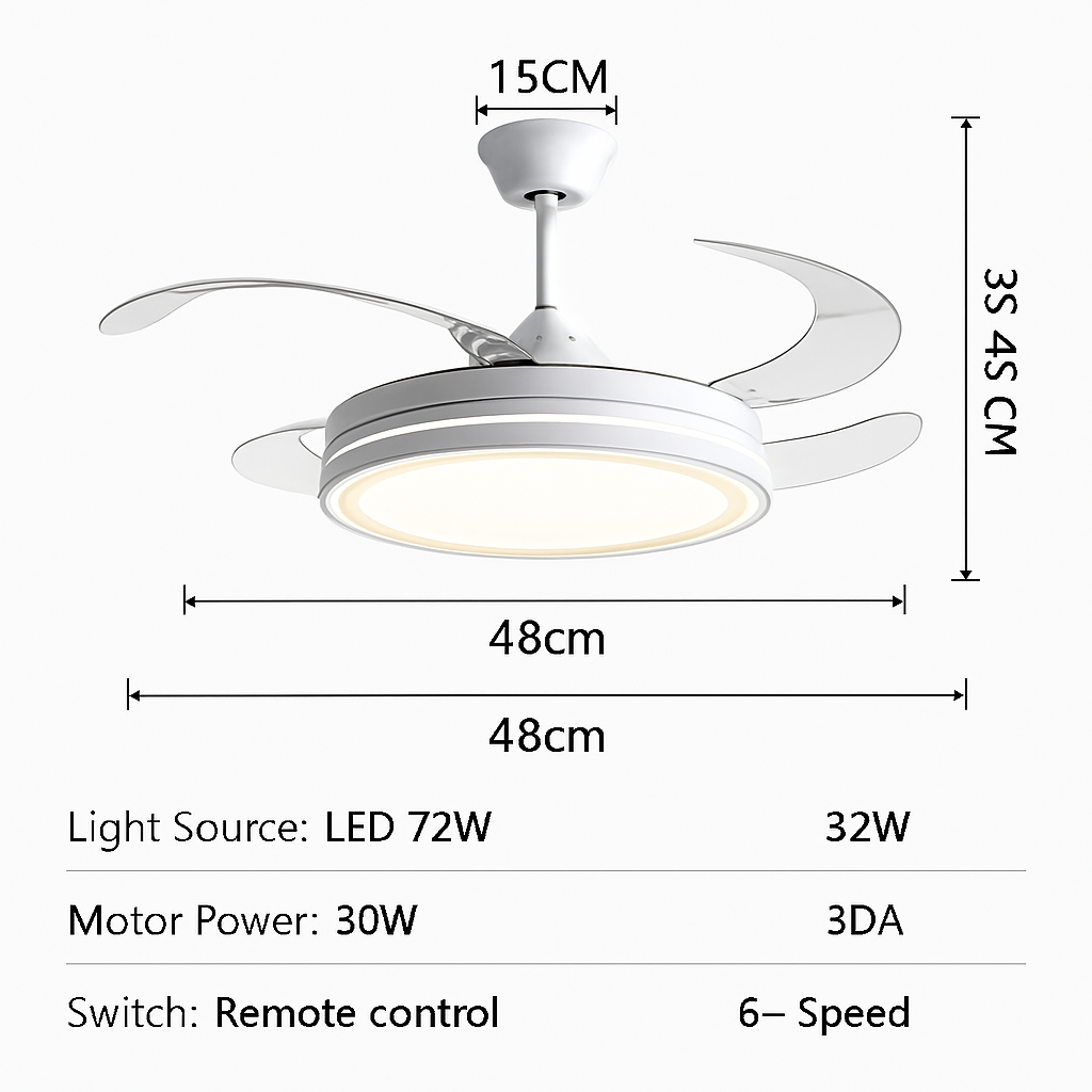 plafonnier ventilateur de plafond lumineux et silencieux
