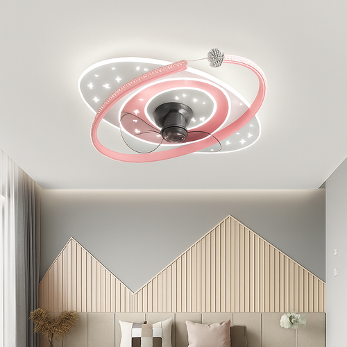 Plafonnier ventilateur de plafond à tête secouante 360 degrés led silencieux - vue 5 sur 12