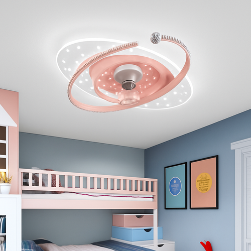 Plafonnier ventilateur de plafond à tête secouante 360 degrés led silencieux - vue 6 sur 12