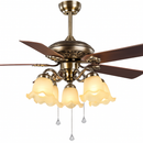 plafonnier ventilateur en bois rétro avec lumière et télécommande