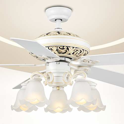 plafonnier ventilateur en bois rétro avec lumière et télécommande - vue 7 sur 7