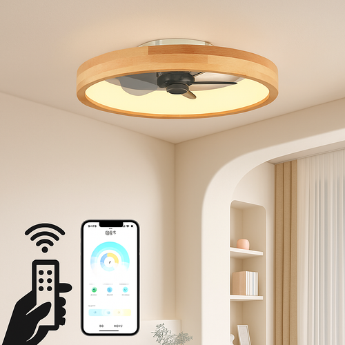 plafonnier ventilateur led avec minuterie télécommande et pales réversibles
