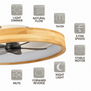 plafonnier ventilateur led avec minuterie télécommande et pales réversibles