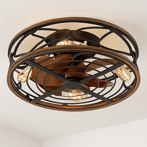 plafonnier ventilateur moderne avec lumière rétro invisible - vue 2 sur 7