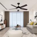plafonnier vintage avec ventilateur led et télécommande