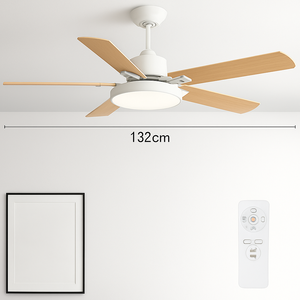 plafonnier vintage avec ventilateur led et télécommande - vue 11 sur 12