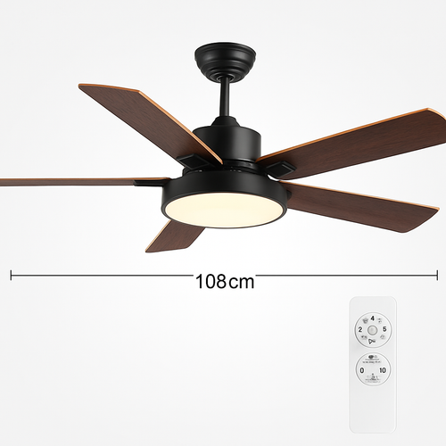 plafonnier vintage avec ventilateur led et télécommande - vue 13 sur 12