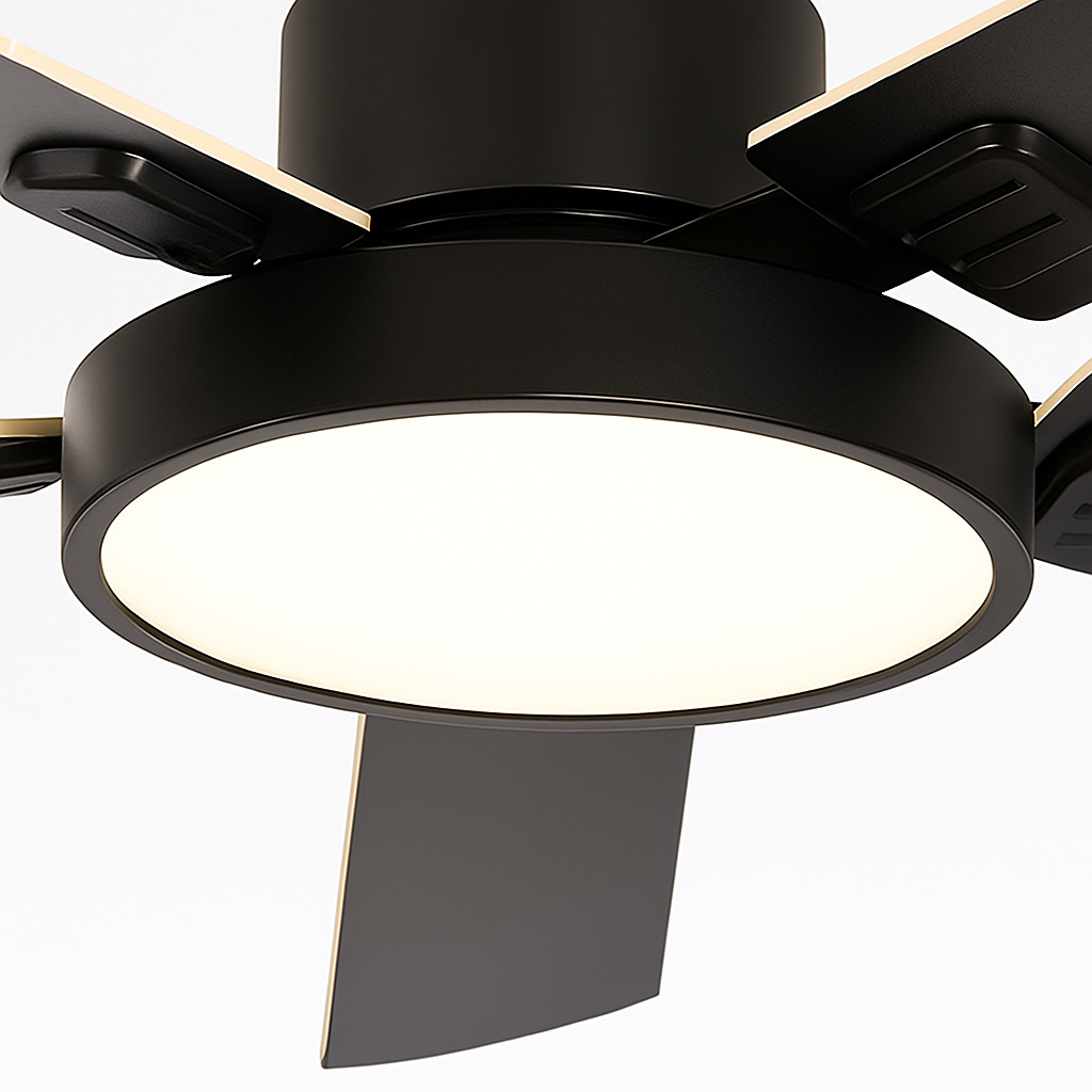 plafonnier vintage avec ventilateur led et télécommande - vue 5 sur 12