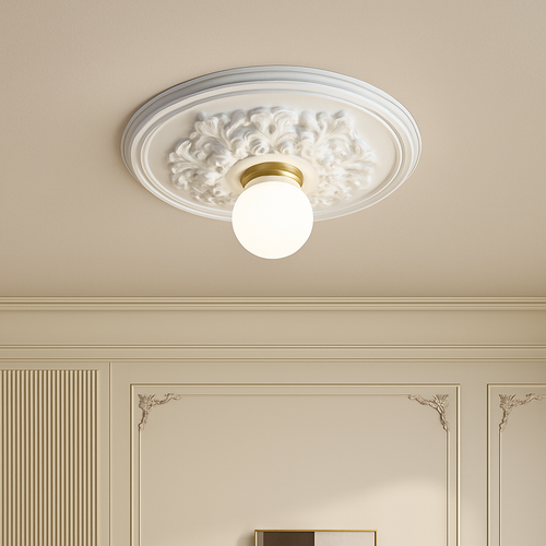 plafonnier vintage français simple moderne avec éclairage sculpté - vue 5 sur 8