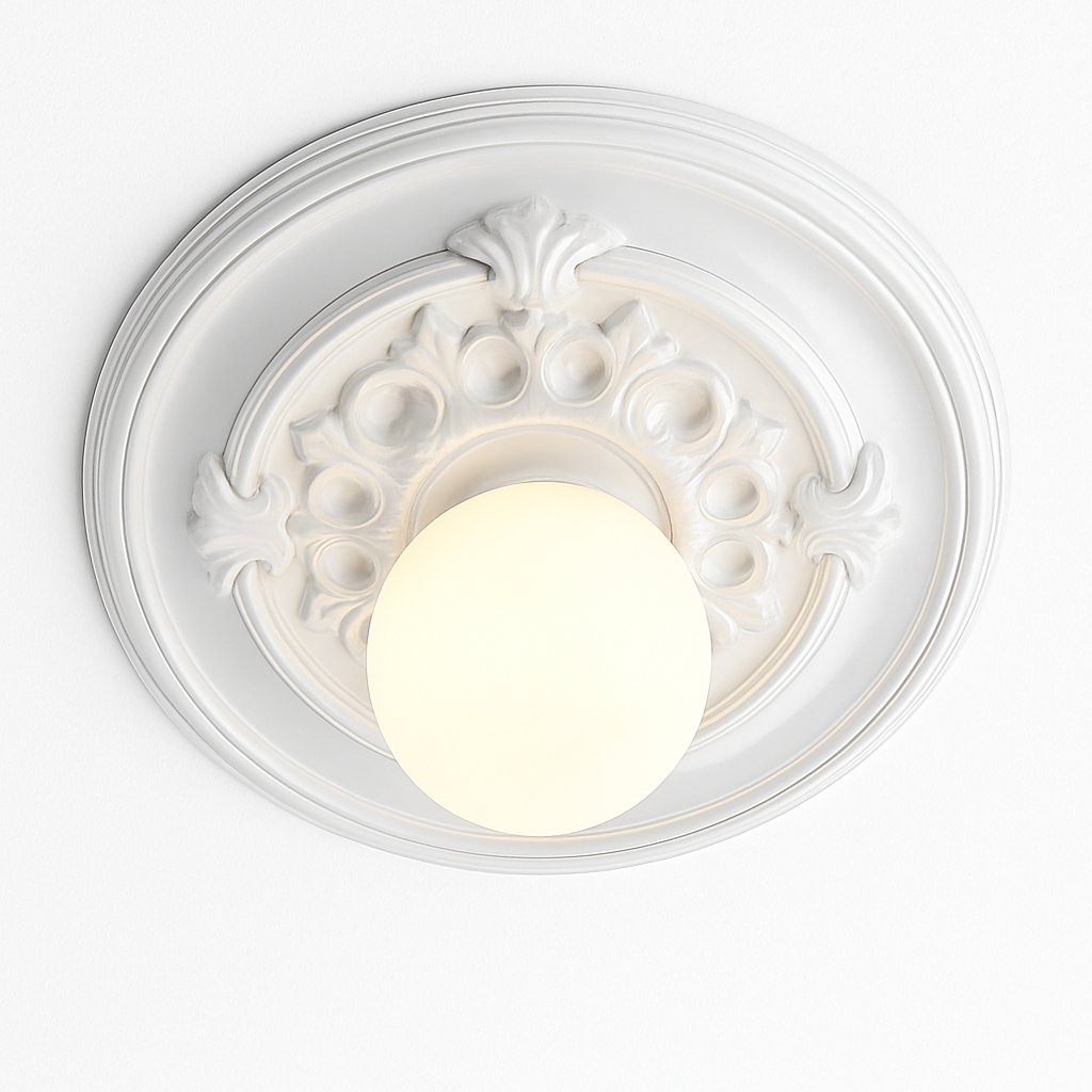 plafonnier vintage français simple moderne avec éclairage sculpté - vue 5 sur 8