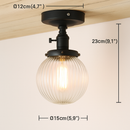 Plafonnier vintage industriel avec boule en verre