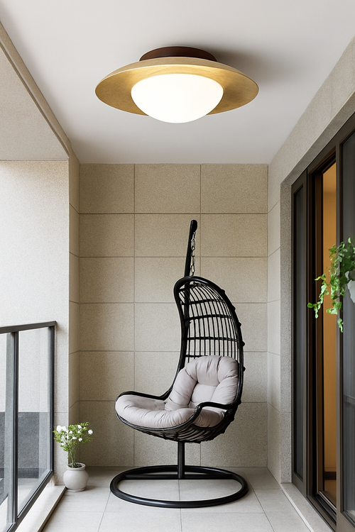 plafonnier wabi sabi crème pierre forme maison déco - vue 3 sur 6