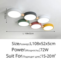 plafonniers créatifs macaron en bois pour indoorlighting led multicolore