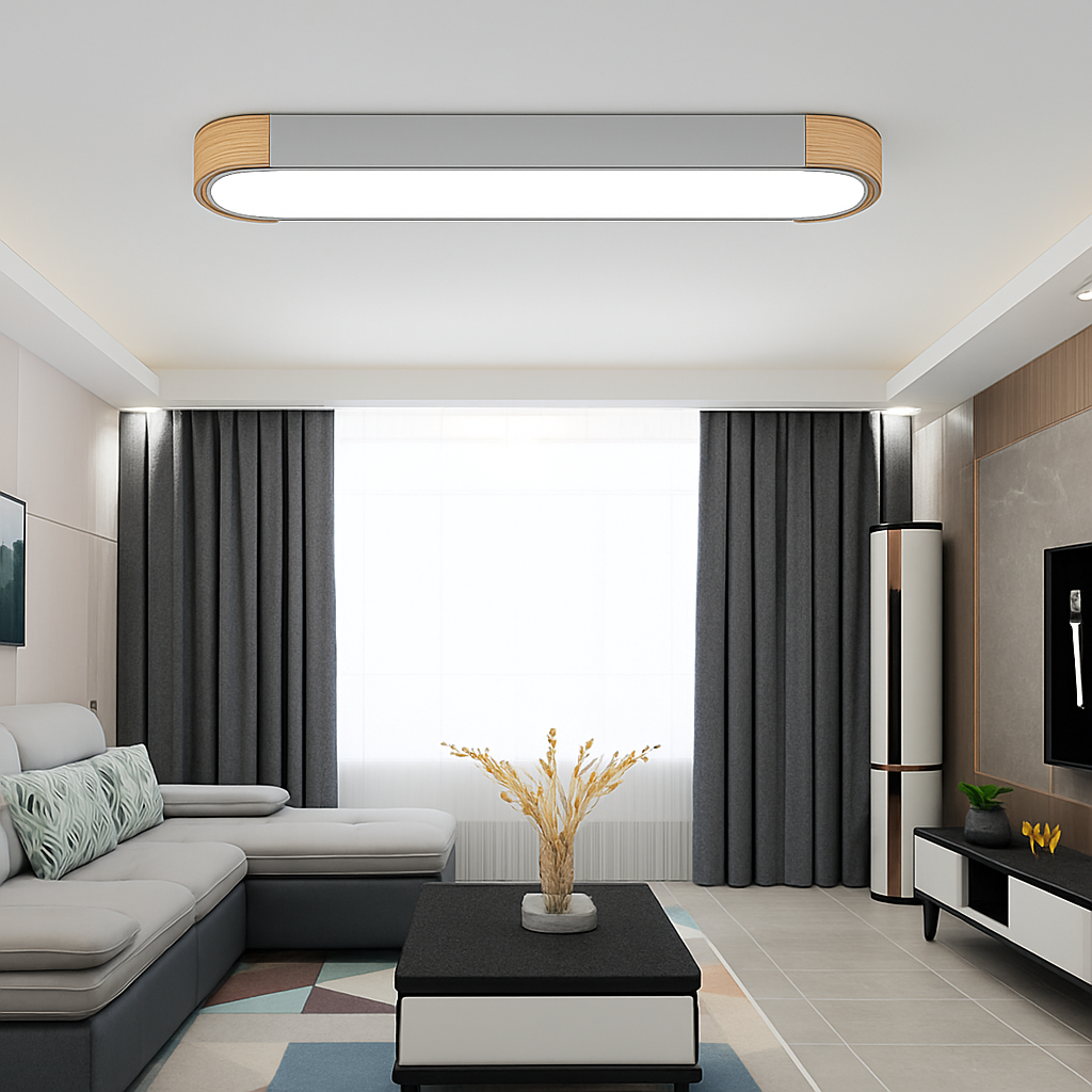 Plafonniers en bois décoratif télécommande panneaux - vue 4 sur 15