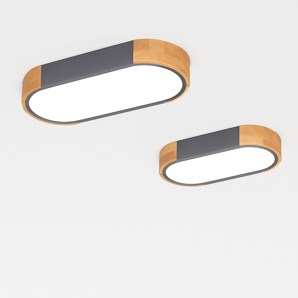 Plafonniers en bois décoratif télécommande panneaux - vue 5 sur 15