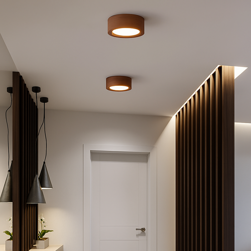 plafonniers en noyer et frêne avec led pour éclairage intérieur - vue 4 sur 10