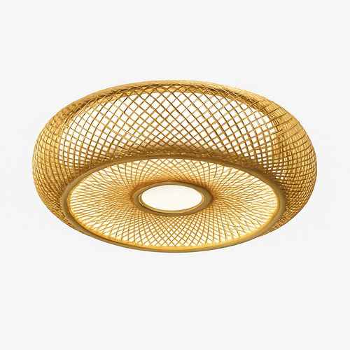 plafonniers en rotin suspension lampe décorative art lustre abat-jour - vue 2 sur 11