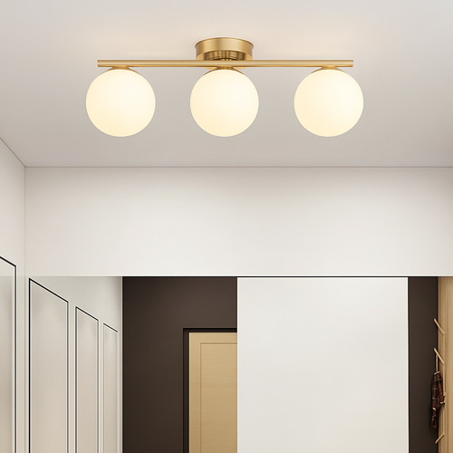 Plafonniers LED nordique fer verre boule plafonniers couloir allée balcon cuisine Simple moderne créatif décor à la maison Lustre - vue 5 sur 12