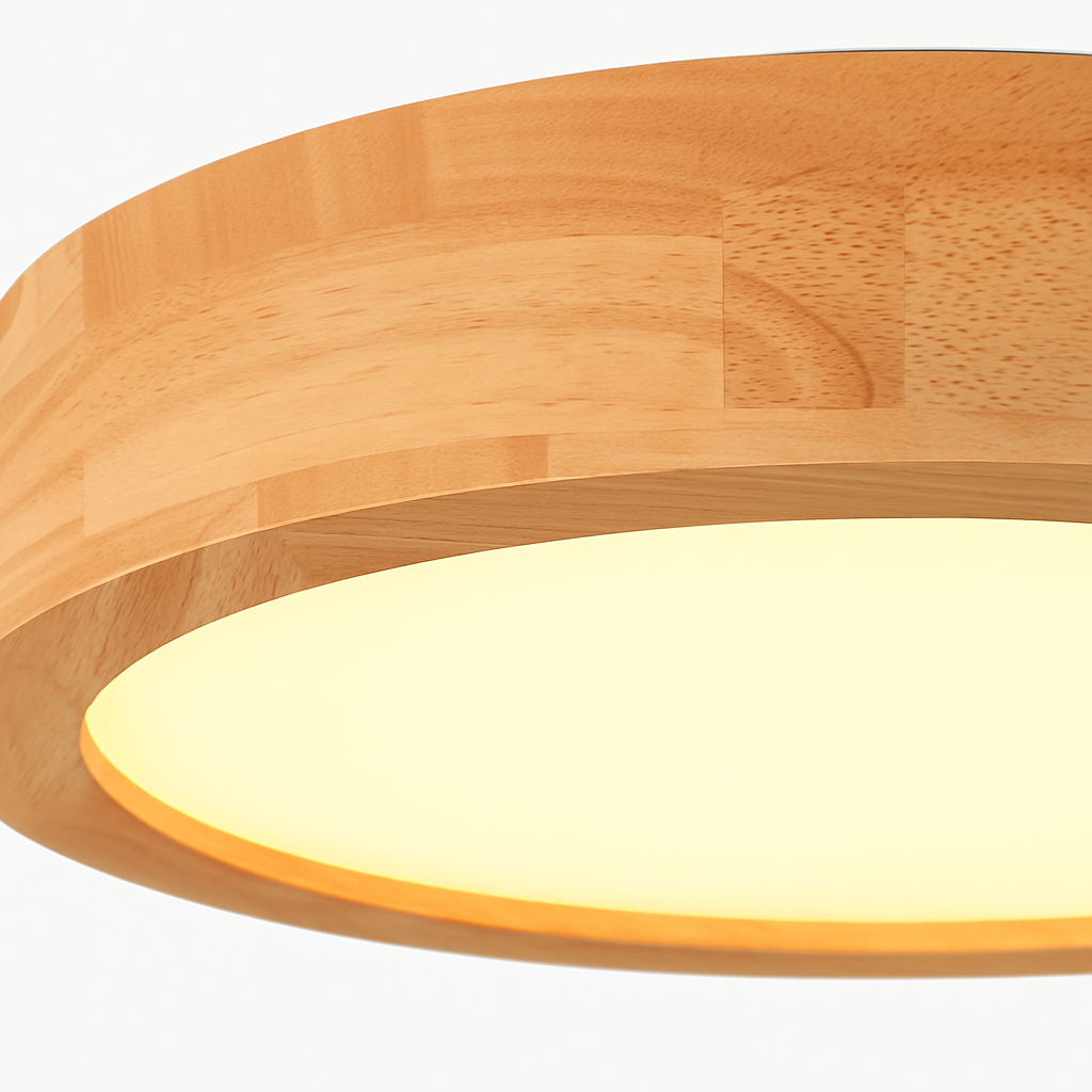 Plafonniers ronds simples chambre Led plafonniers lampe en bois décor à la maison Lampen nordique couloir étude cuisine salle à manger lampe - vue 4 sur 7