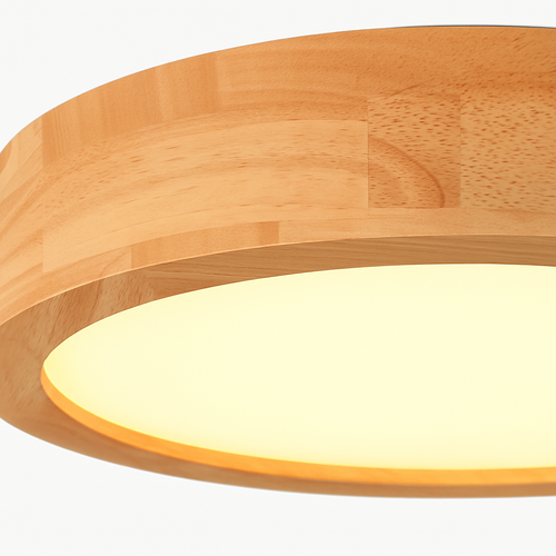 Plafonniers ronds simples chambre Led plafonniers lampe en bois décor à la maison Lampen nordique couloir étude cuisine salle à manger lampe - vue 4 sur 7