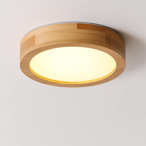 Plafonniers ronds simples chambre Led plafonniers lampe en bois décor à la maison Lampen nordique couloir étude cuisine salle à manger lampe - vue 7 sur 7