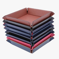 plateau pliable en cuir pour rangement divers et accessoires
