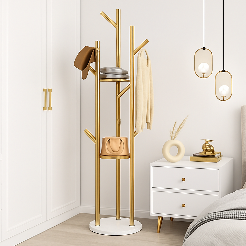 porte-manteau en marbre doré pour intérieur élégant et moderne - vue 7 sur 7