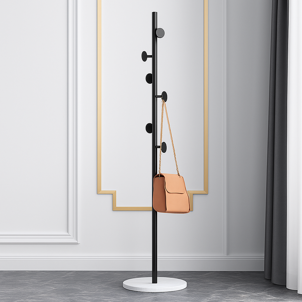 porte-manteau sur pied avec base en marbre pour vêtements - vue 13 sur 18